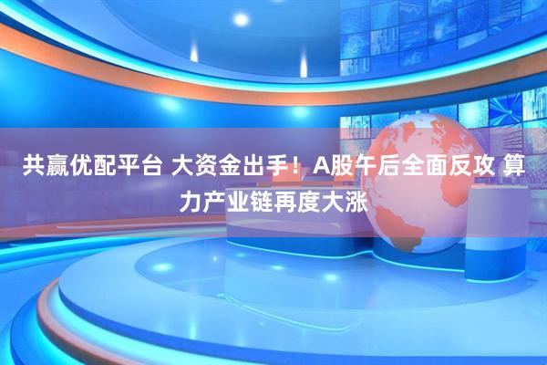 共赢优配平台 大资金出手！A股午后全面反攻 算力产业链再度大涨