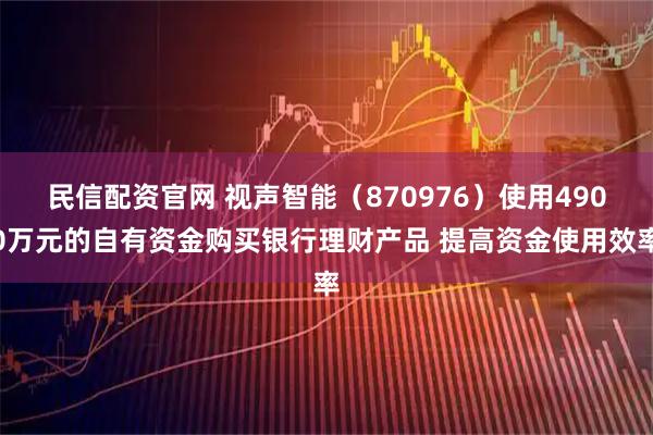 民信配资官网 视声智能（870976）使用4900万元的自有资金购买银行理财产品 提高资金使用效率
